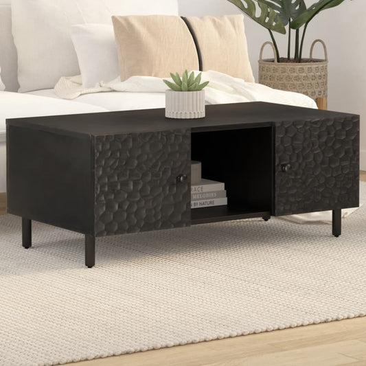 Coffee Table Black 100x54x40 cm Solid Wood Mango