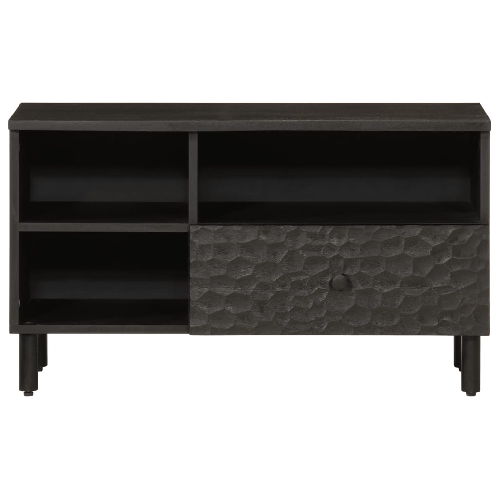 TV Cabinet Black 80x33x46 cm Solid Wood Mango