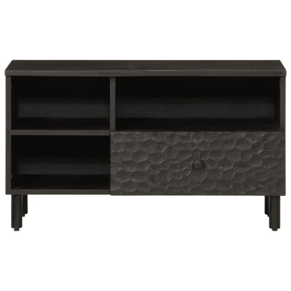 TV Cabinet Black 80x33x46 cm Solid Wood Mango