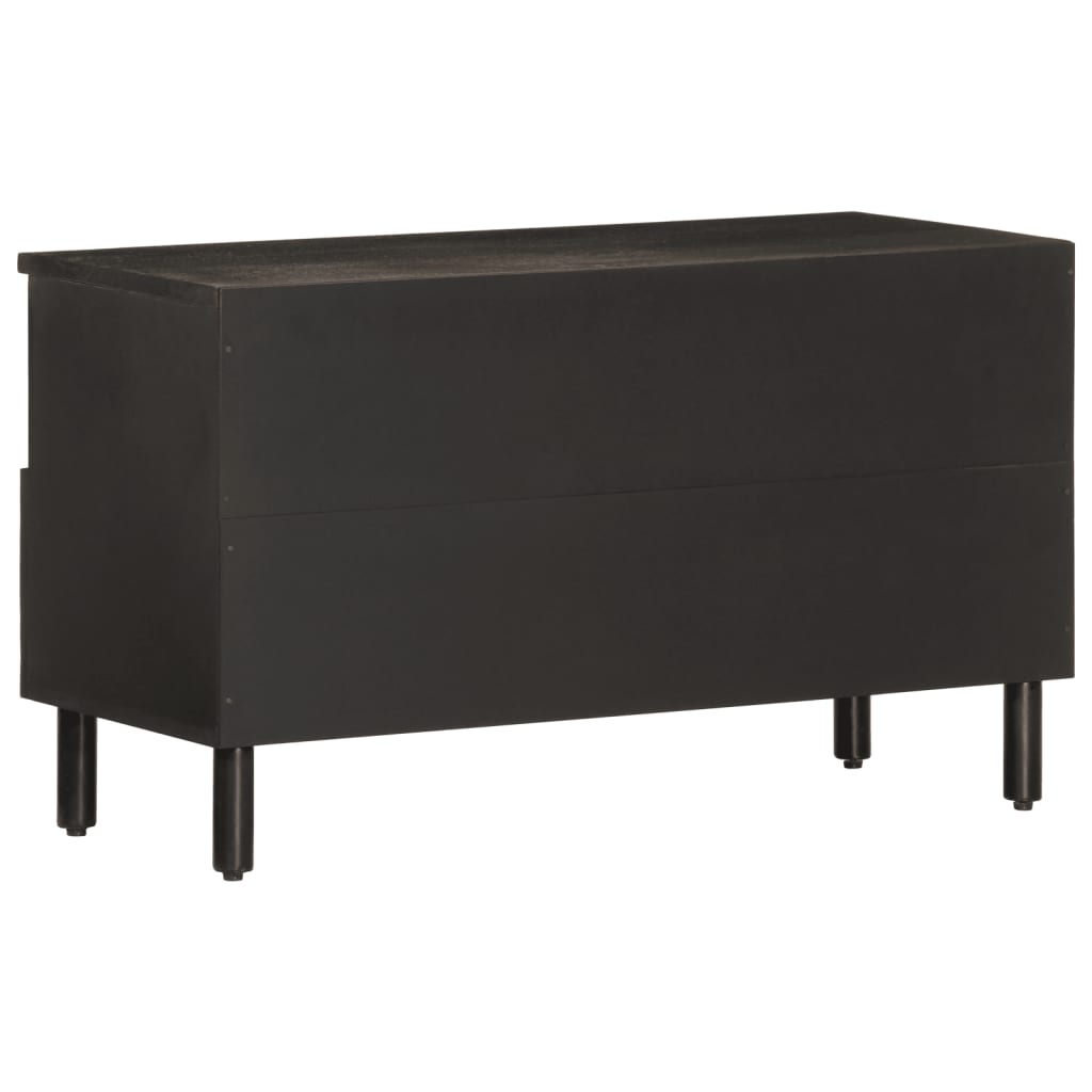 TV Cabinet Black 80x33x46 cm Solid Wood Mango