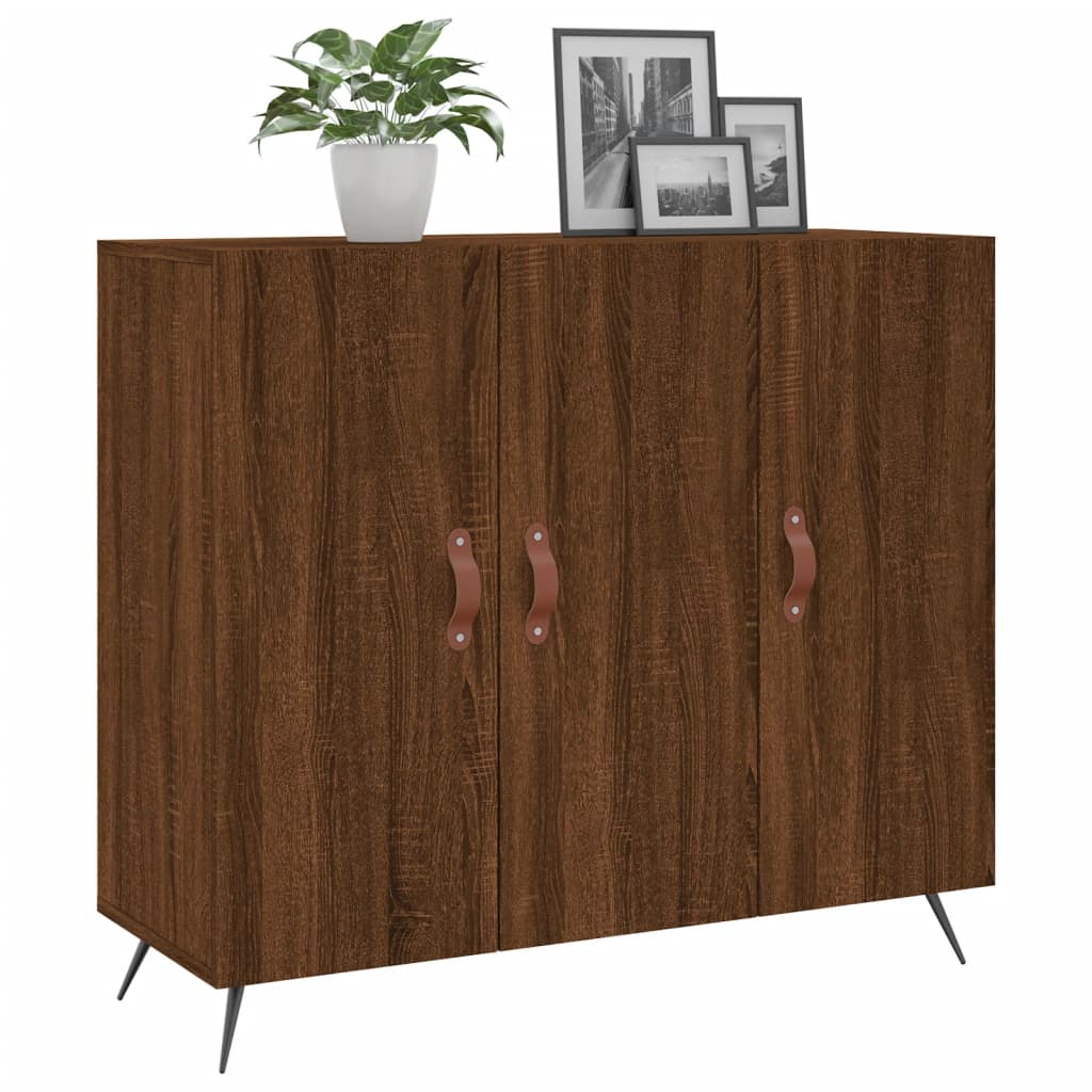 Sideboard Brown Oak 90x34x80 cm Engineered Wood