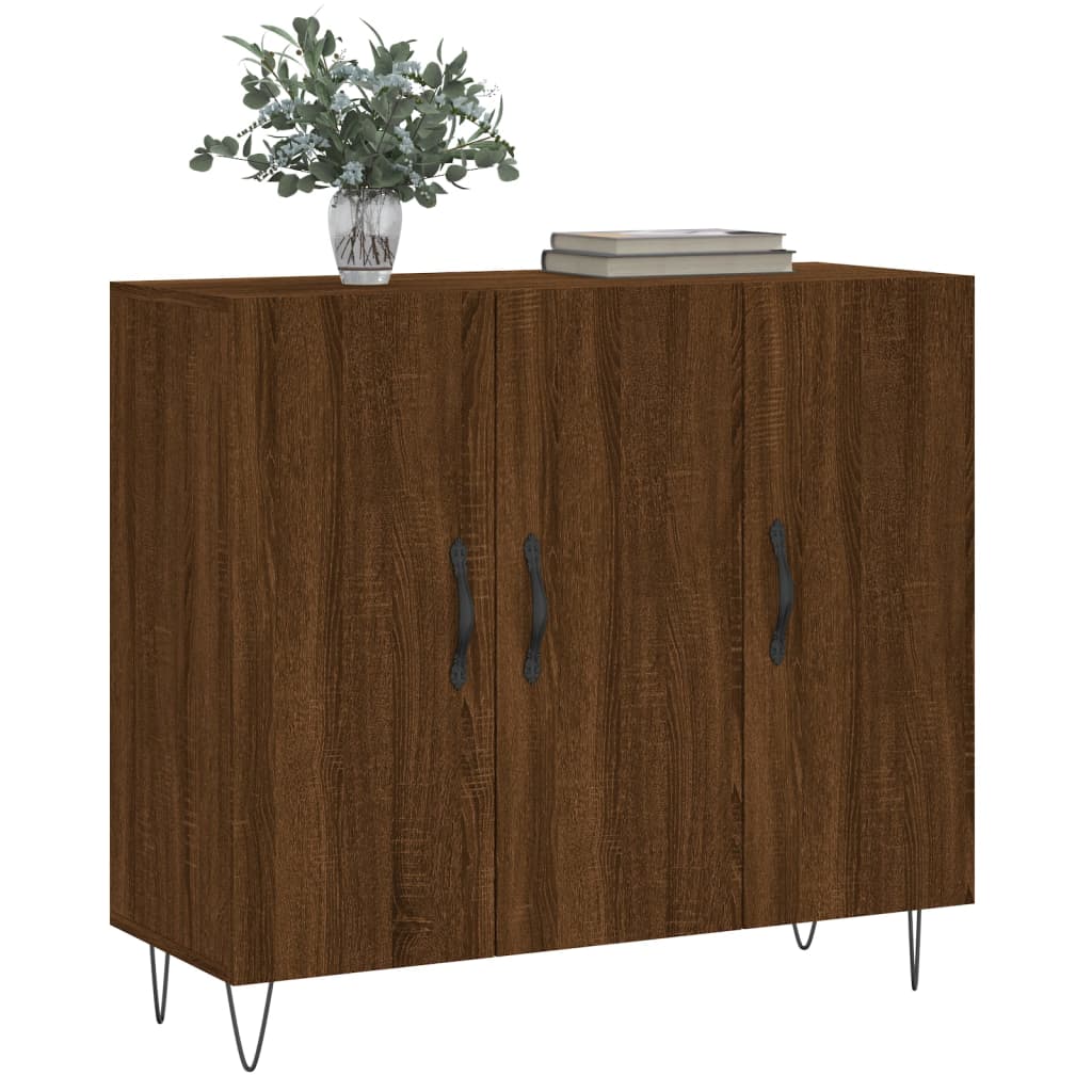 Sideboard Brown Oak 90x34x80 cm Engineered Wood