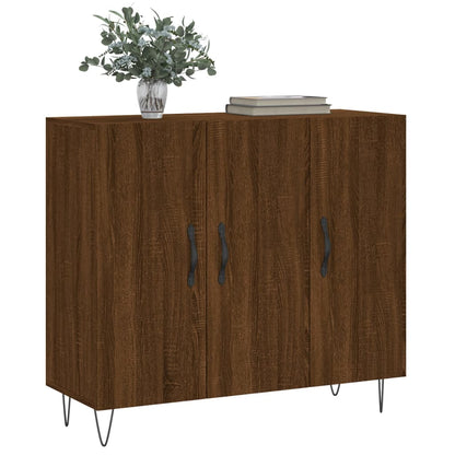 Sideboard Brown Oak 90x34x80 cm Engineered Wood