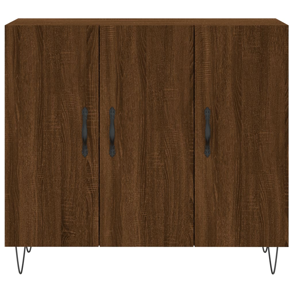 Sideboard Brown Oak 90x34x80 cm Engineered Wood