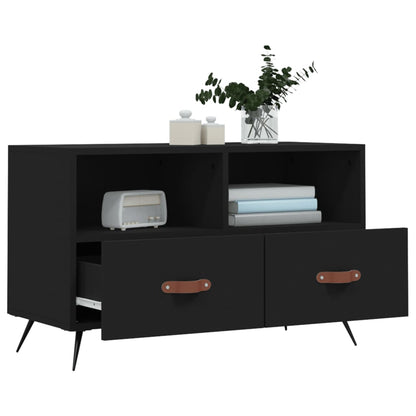 TV Cabinet Black 80x36x50 cm Engineered Wood