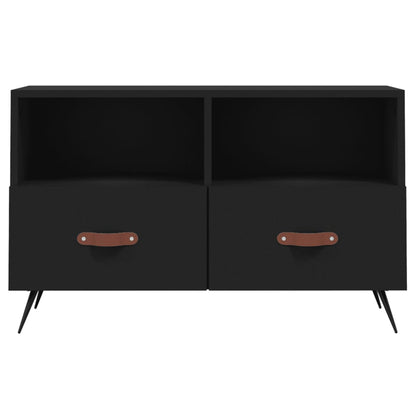 TV Cabinet Black 80x36x50 cm Engineered Wood