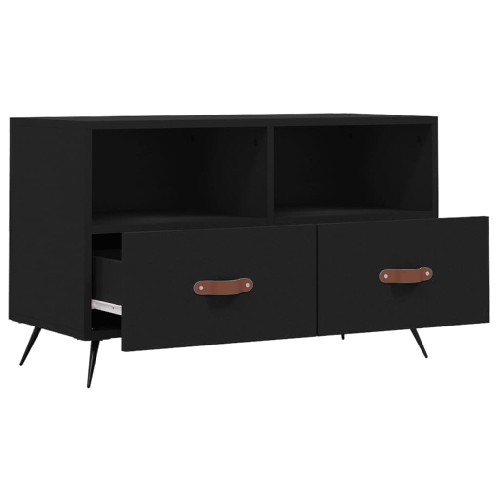 TV Cabinet Black 80x36x50 cm Engineered Wood