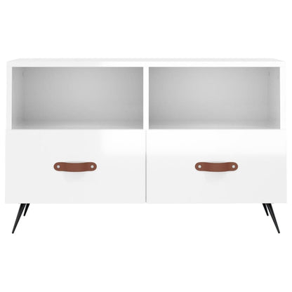 TV Cabinet High Gloss White 80x36x50 cm Engineered Wood