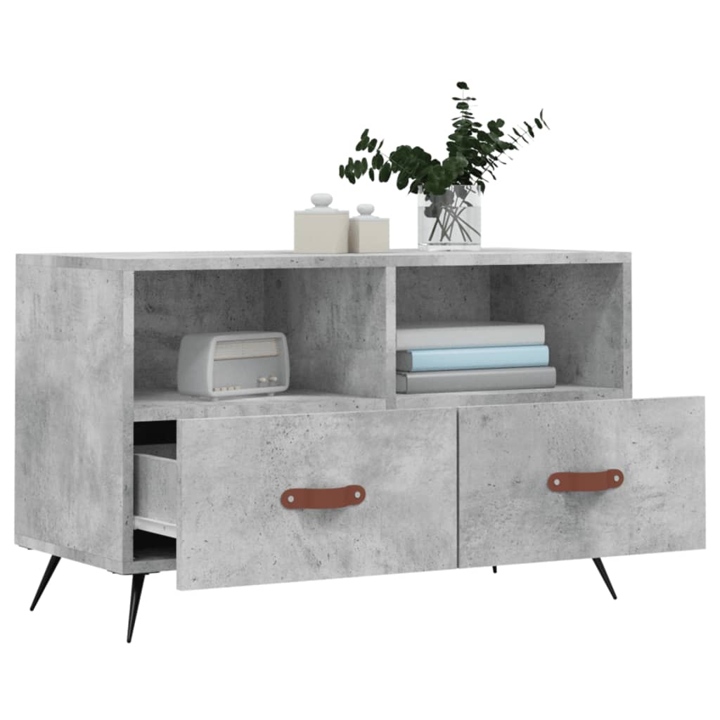 TV Cabinet Concrete Grey 80x36x50 cm Engineered Wood