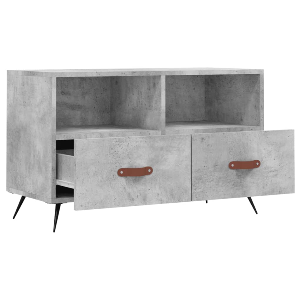 TV Cabinet Concrete Grey 80x36x50 cm Engineered Wood