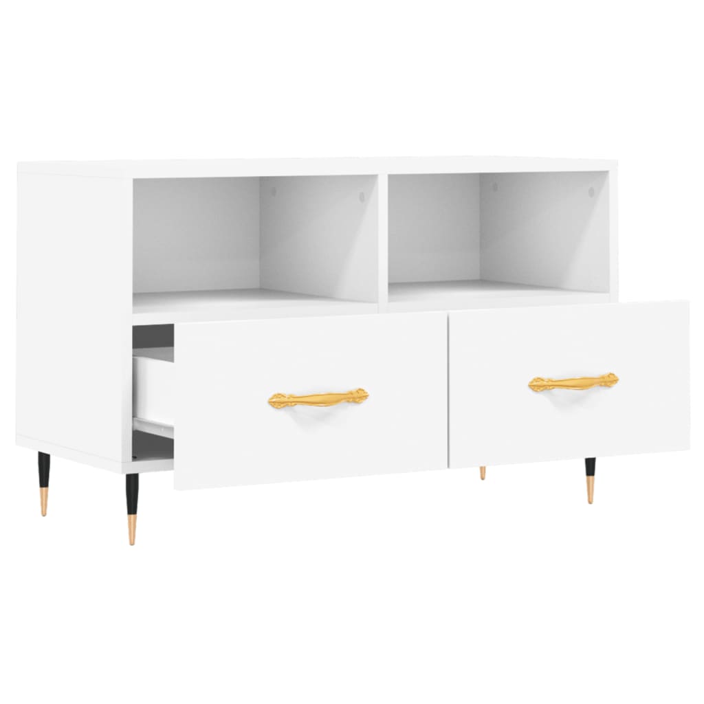 TV Cabinet White 80x36x50 cm Engineered Wood