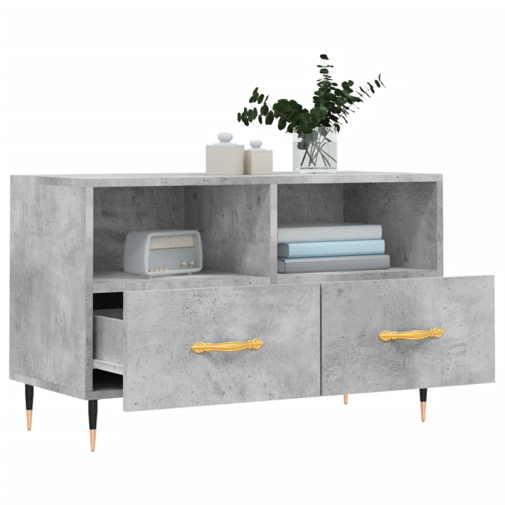 TV Cabinet Concrete Grey 80x36x50 cm Engineered Wood