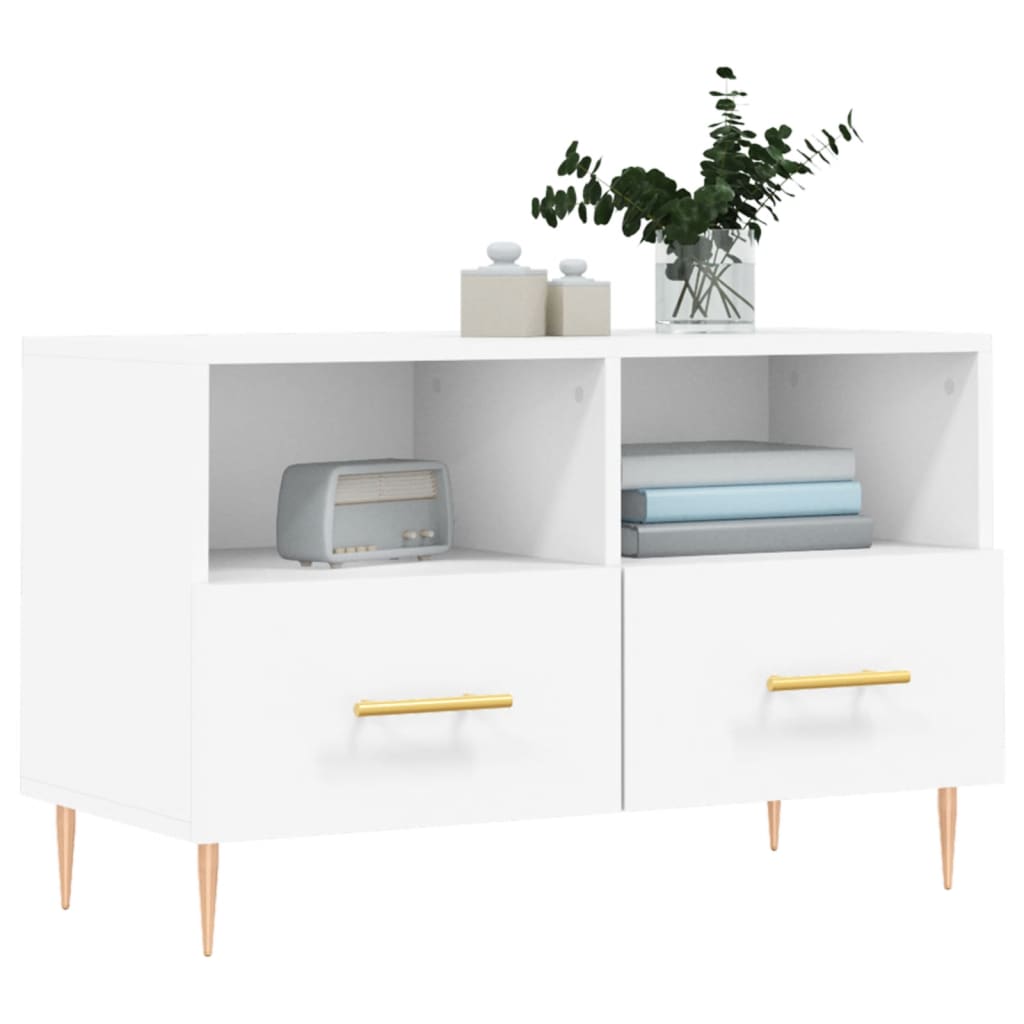 TV Cabinet White 80x36x50 cm Engineered Wood