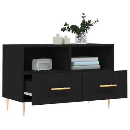 TV Cabinet Black 80x36x50 cm Engineered Wood