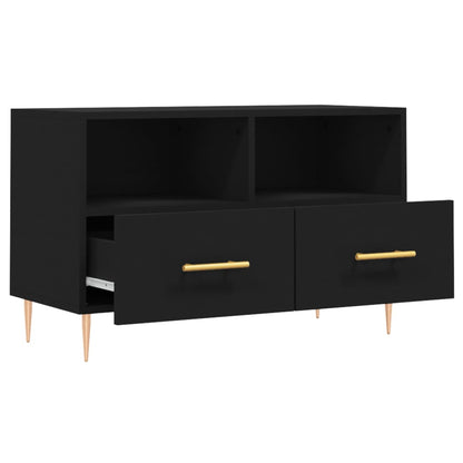 TV Cabinet Black 80x36x50 cm Engineered Wood