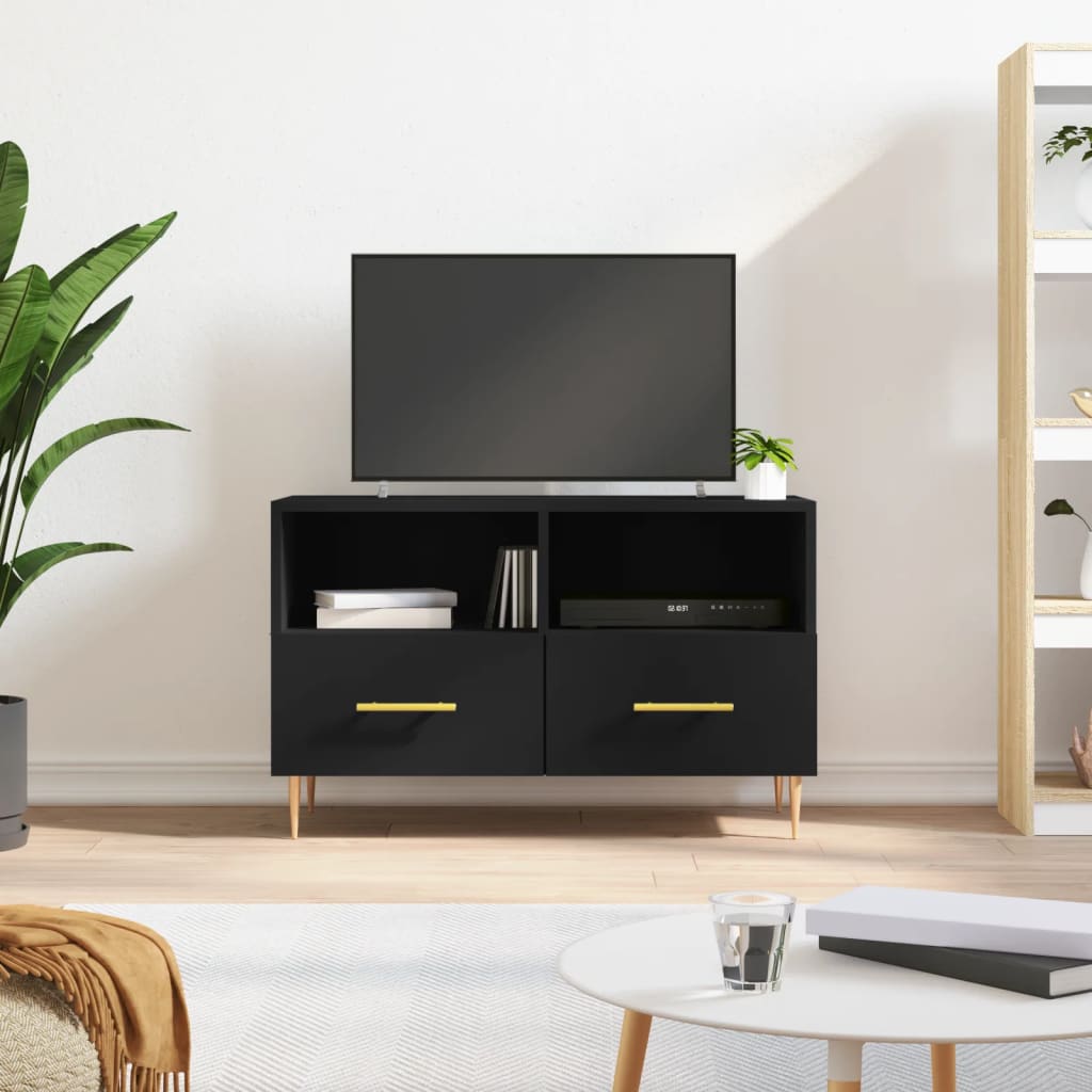 TV Cabinet Black 80x36x50 cm Engineered Wood