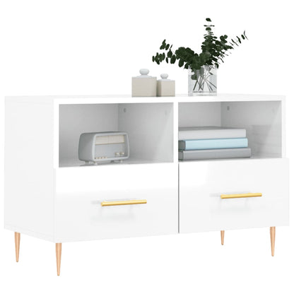 TV Cabinet High Gloss White 80x36x50 cm Engineered Wood