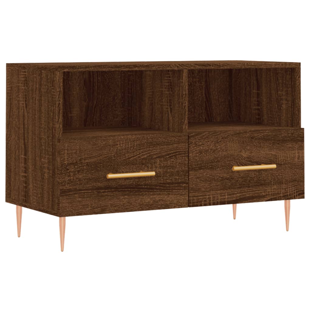 TV Cabinet Brown Oak 80x36x50 cm Engineered Wood