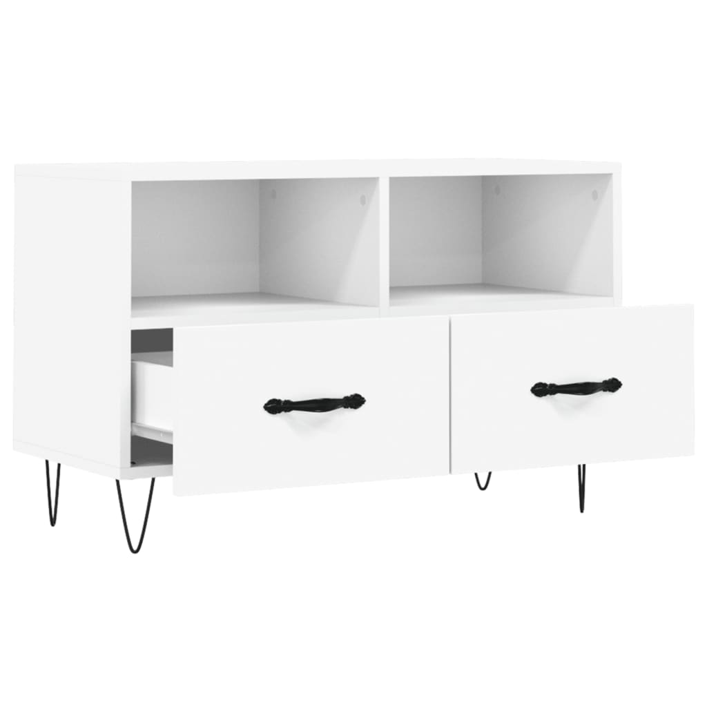 TV Cabinet White 80x36x50 cm Engineered Wood