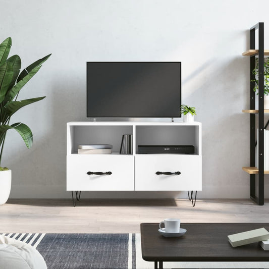 TV Cabinet White 80x36x50 cm Engineered Wood