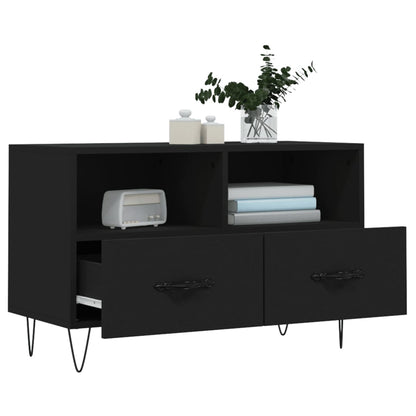 TV Cabinet Black 80x36x50 cm Engineered Wood