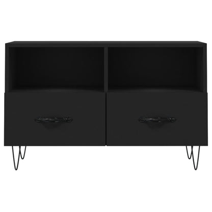 TV Cabinet Black 80x36x50 cm Engineered Wood