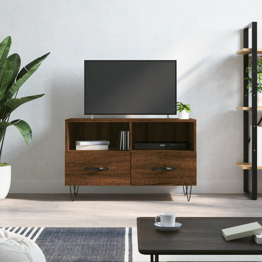 TV Cabinet Brown Oak 80x36x50 cm Engineered Wood