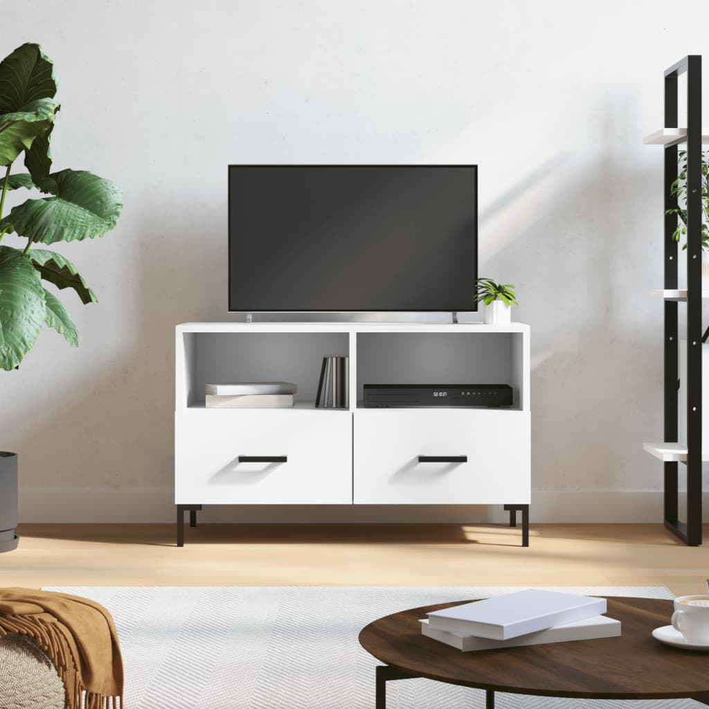 TV Cabinet White 80x36x50 cm Engineered Wood