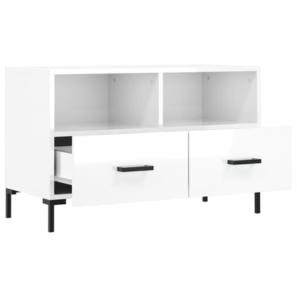 TV Cabinet High Gloss White 80x36x50 cm Engineered Wood