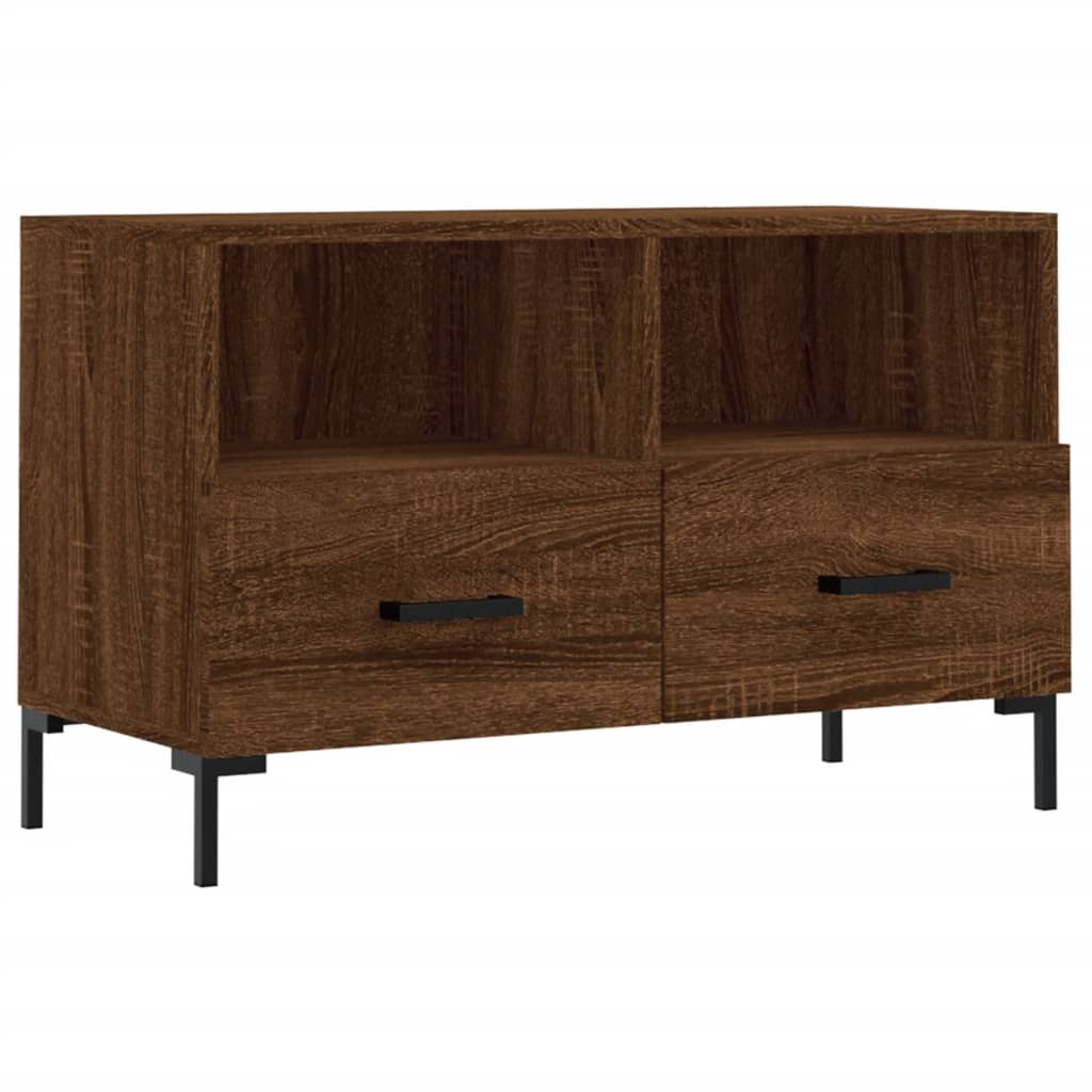 TV Cabinet Brown Oak 80x36x50 cm Engineered Wood