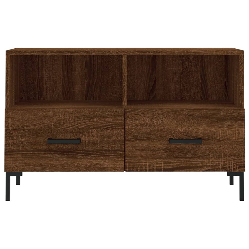 TV Cabinet Brown Oak 80x36x50 cm Engineered Wood