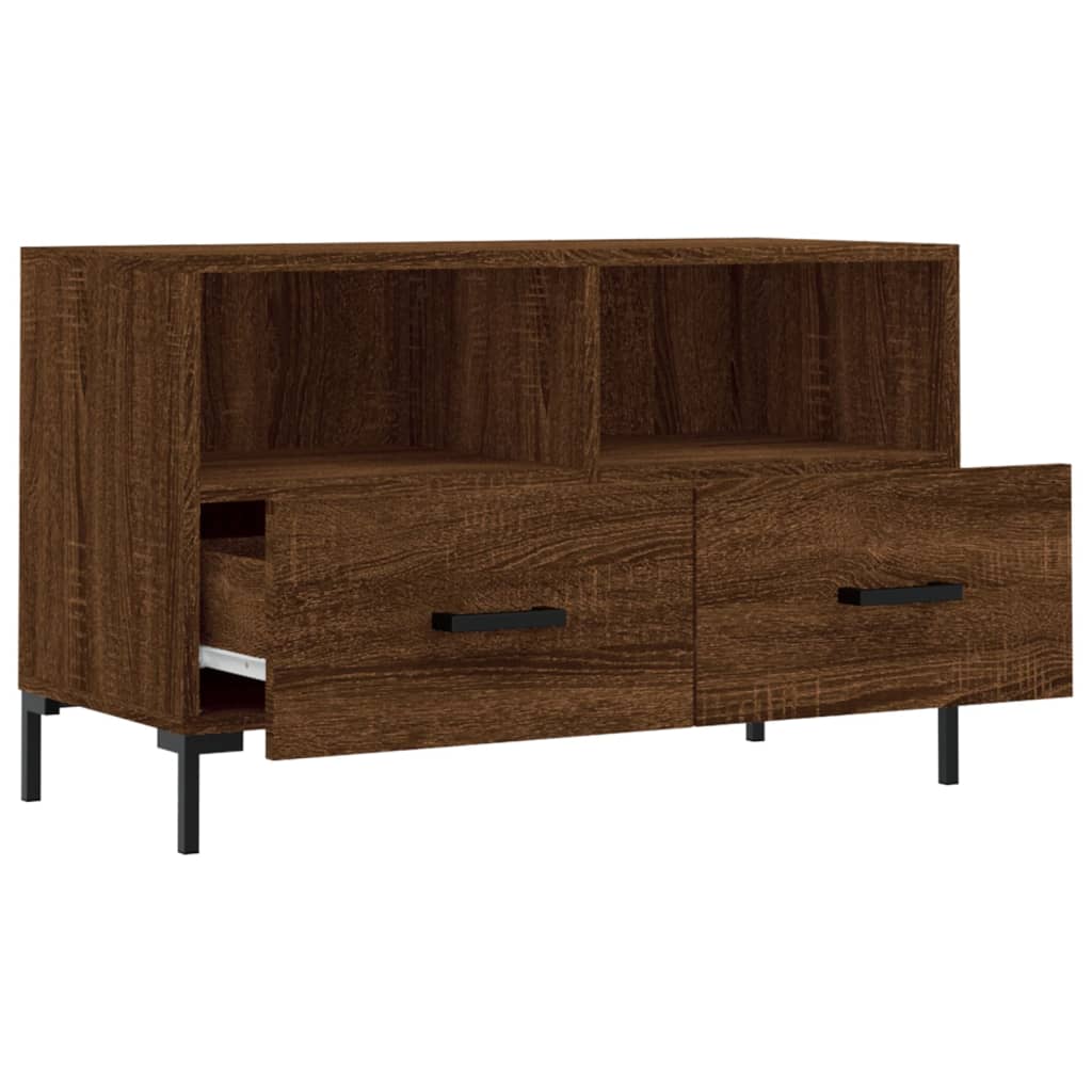 TV Cabinet Brown Oak 80x36x50 cm Engineered Wood