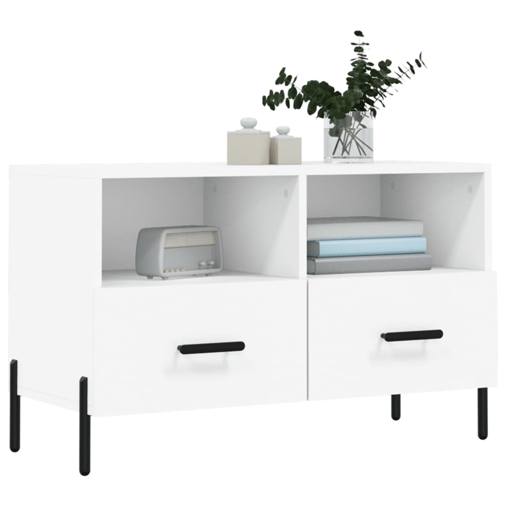 TV Cabinet White 80x36x50 cm Engineered Wood