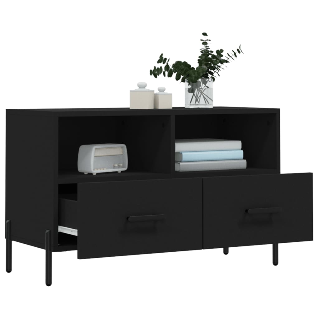 TV Cabinet Black 80x36x50 cm Engineered Wood