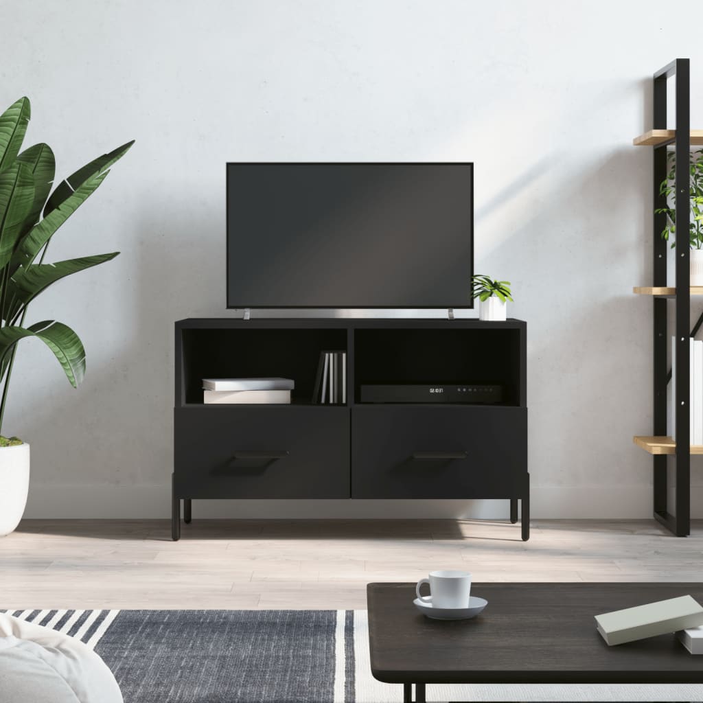 TV Cabinet Black 80x36x50 cm Engineered Wood