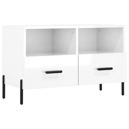 TV Cabinet High Gloss White 80x36x50 cm Engineered Wood