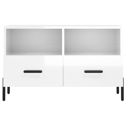 TV Cabinet High Gloss White 80x36x50 cm Engineered Wood