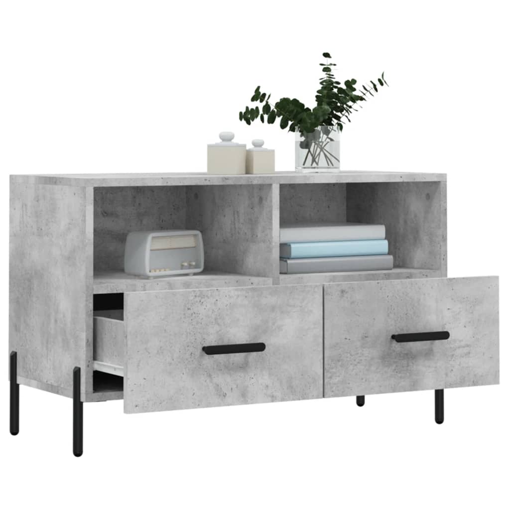 TV Cabinet Concrete Grey 80x36x50 cm Engineered Wood