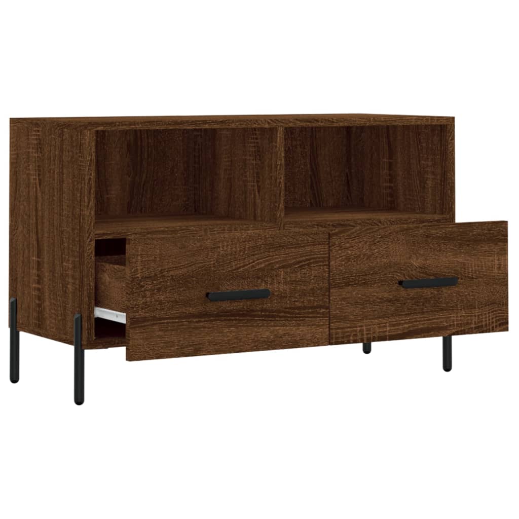 TV Cabinet Brown Oak 80x36x50 cm Engineered Wood