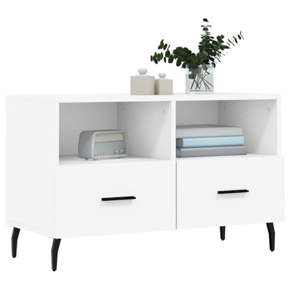 TV Cabinet White 80x36x50 cm Engineered Wood