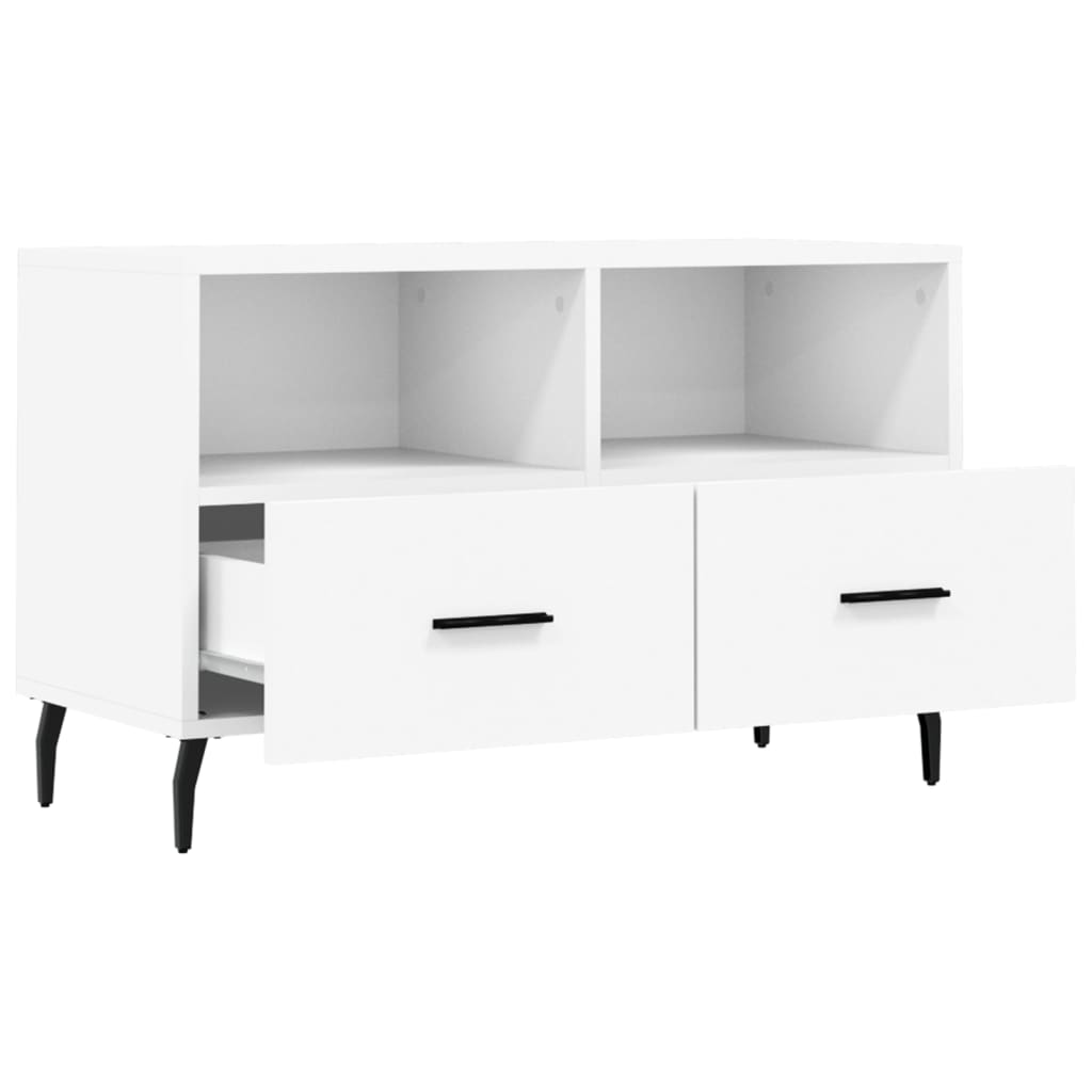 TV Cabinet White 80x36x50 cm Engineered Wood