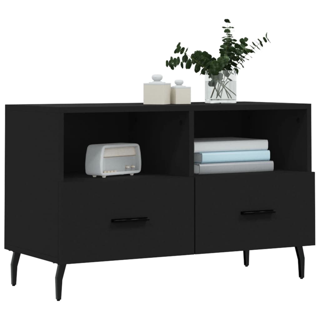 TV Cabinet Black 80x36x50 cm Engineered Wood