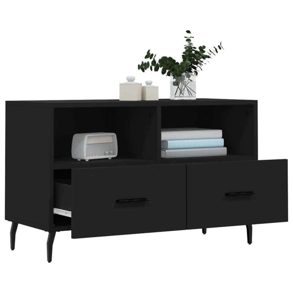 TV Cabinet Black 80x36x50 cm Engineered Wood