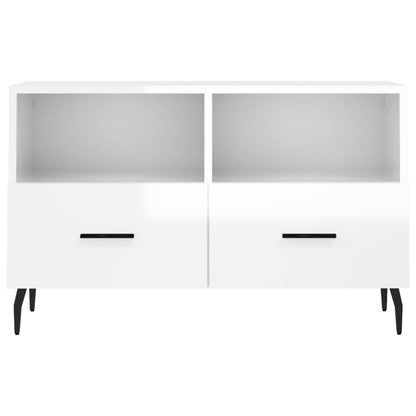 TV Cabinet High Gloss White 80x36x50 cm Engineered Wood