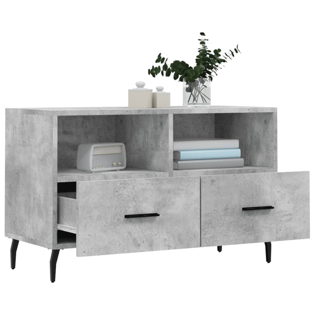 TV Cabinet Concrete Grey 80x36x50 cm Engineered Wood