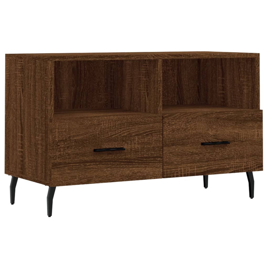 TV Cabinet Brown Oak 80x36x50 cm Engineered Wood