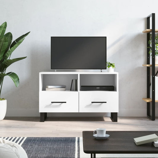 TV Cabinet White 80x36x50 cm Engineered Wood