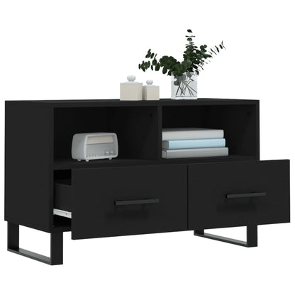 TV Cabinet Black 80x36x50 cm Engineered Wood