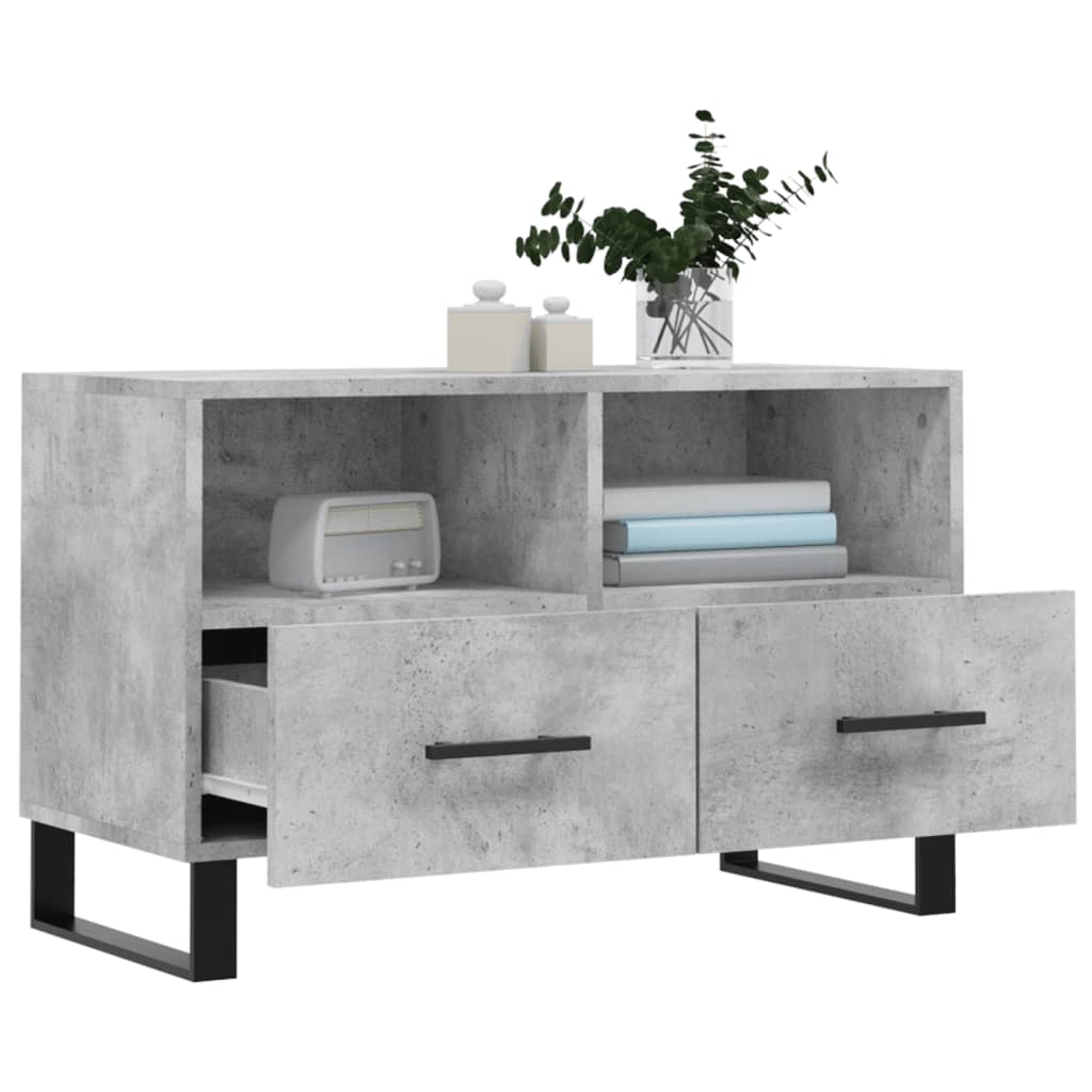 TV Cabinet Concrete Grey 80x36x50 cm Engineered Wood