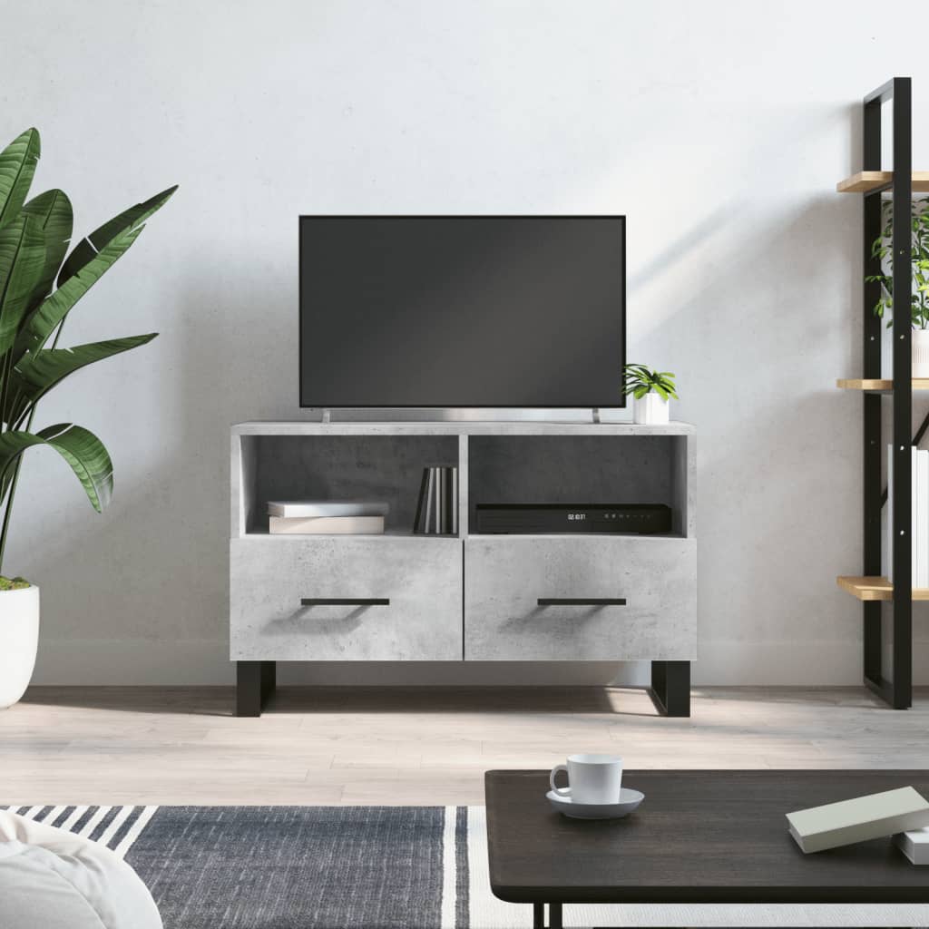 TV Cabinet Concrete Grey 80x36x50 cm Engineered Wood